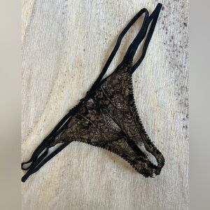 Agent Provocateur Black and Gold Lace Panties